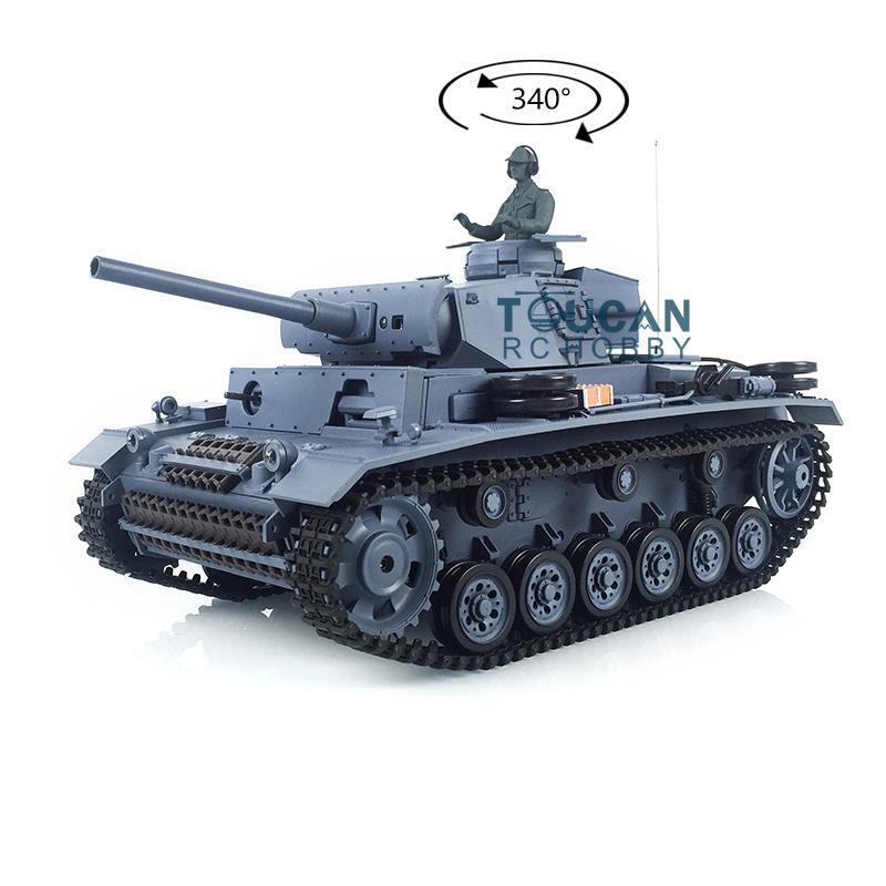 TOUCAN RC HOBBY US Stock 2.4Ghz Heng Long 1/16 Scale 7.0 German Panzer III L RTR RC Tank Model 3848 Transmitter Main Board 340 Degree Turret