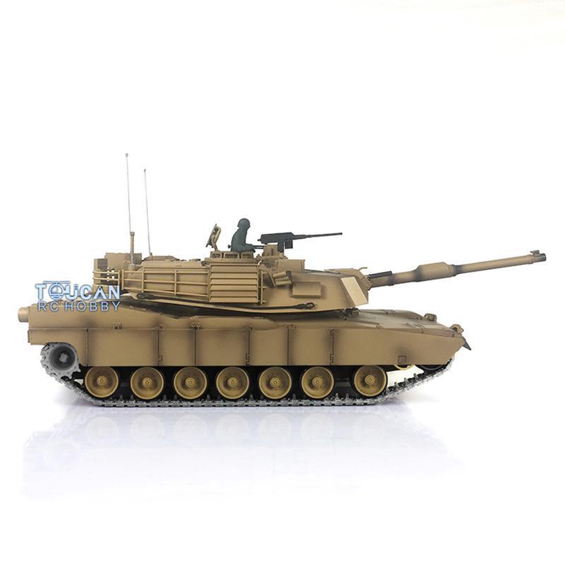 TOUCAN RC HOBBY US Stock 2.4Ghz Heng Long RTR 1/16 Scale 7.0 Upgraded M1A2 Abrams RC Tank Model 3918 340 Degree Rotating Turret Battery Charger