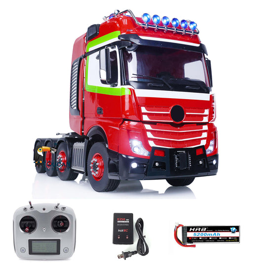 TOUCAN RC HOBBY LESU 1/14 RC Tractor Truck 8X8 Metal Chassis Differential Lock Axles Cab Radio Controlled Lorry Cars Model Front Hook