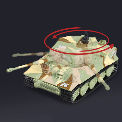 TOUCAN RC HOBBY HT Model 1/72 Scale RC Tank German Tiger Battle Remote Controlled Panzer Turret 360 Rotation RTR Mini Sound 12*5.5*5.5CM
