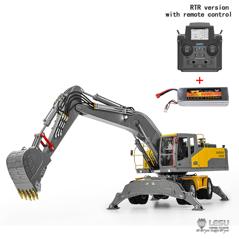 TOUCAN RC HOBBY 1/14 LESU RC Hydraulic Excavator Aoue ET30H Wheeled Digger Assembled and Painted Model Light System Pump Valve