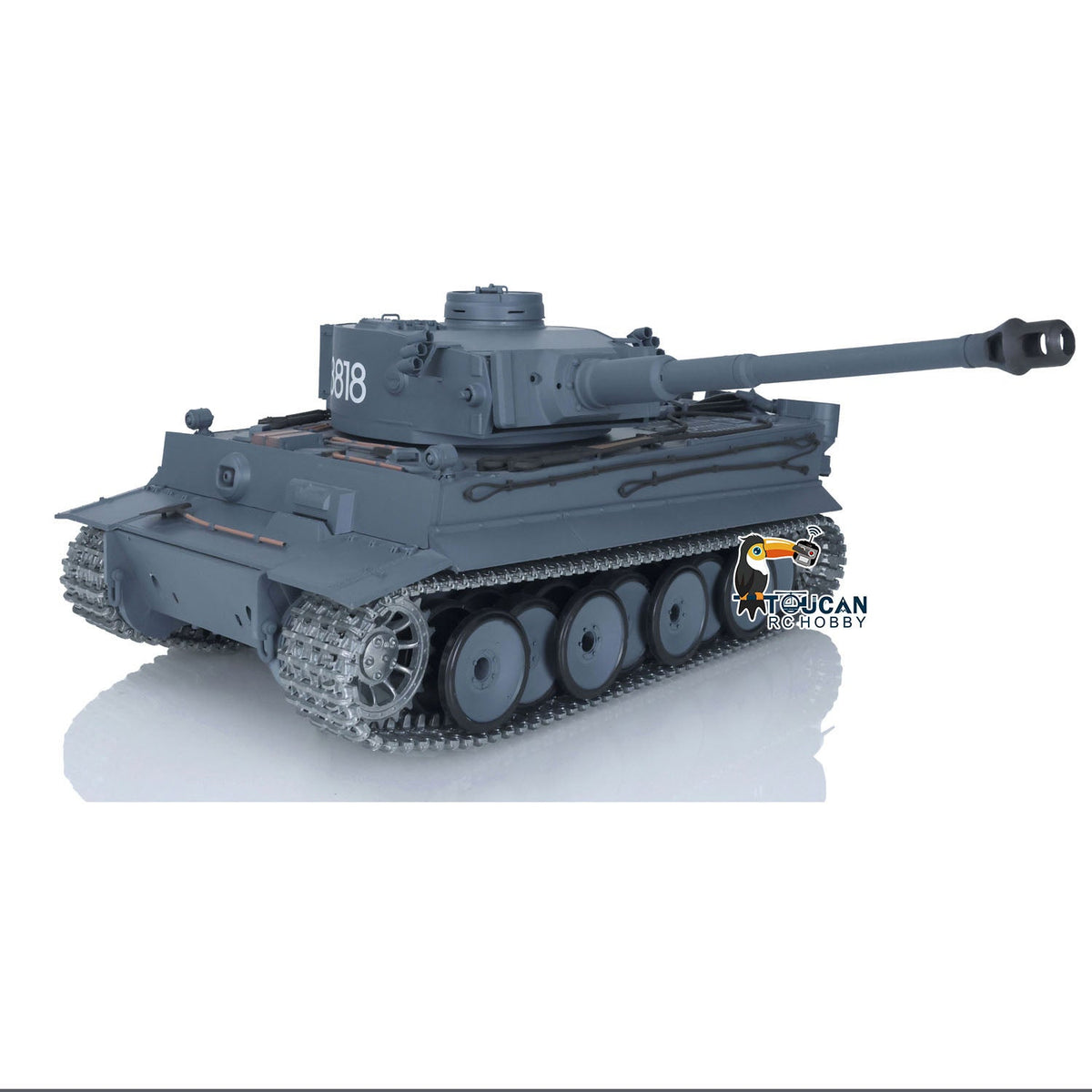 TOUCAN RC HOBBY Heng Long 1/16 TK7.0 Promotion 3818 Tiger I RTR RC Tank FPV 360 Degrees Turret Barrel Recoil Smoke BB IR Metal Tracks Sprockets Idlers Wheels