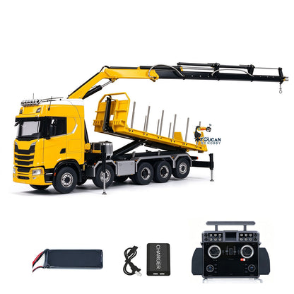 TOUCAN RC HOBBY LXY 10x10 Metal 1/14 RC Hydraulic Flatbed Timber Construction Vehicle 770S Car Model 5-Axles Remote Control Crane Dumper Truck