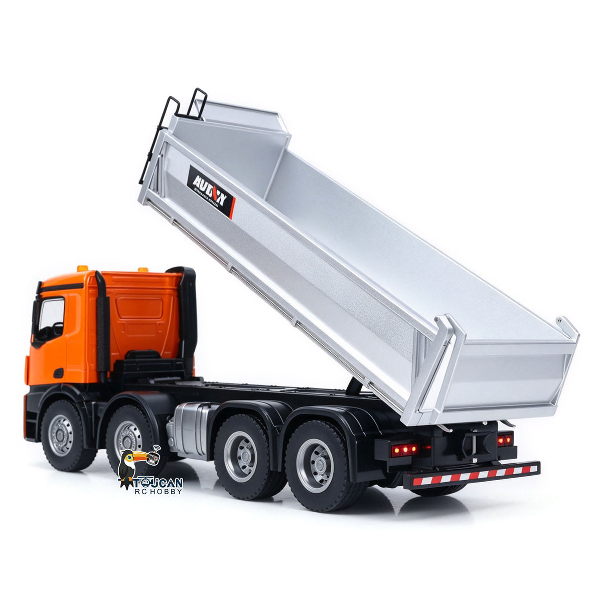 TOUCAN RC HOBBY HUINA 1/14 Metal Remote Control Dump Truck 1536-1 8X4 Electric Lifting RC Tipper Finished Model RTR Light Sound Effects Battery