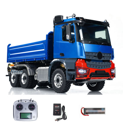 TOUCAN RC HOBBY LESU K3363 Cabin 1/14 Metal 6x6 RC Hydraulic Dump Truck Model FlySky I6S Radio Controller 3 Speed Transmission Differential Lock for Club Events