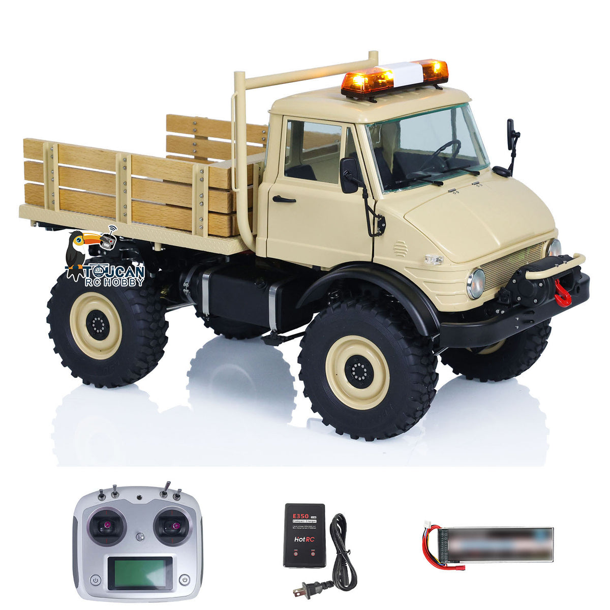 TOUCAN RC HOBBY LESU UM406 1/10 RC-Geländewagen aus Metall, 2-Gang-Getriebe, Seilwinde, Leichtmetallfelgen, Sound- und Lichtsystem, FS I6S Fernsteuerung für Outdoor-Hobbyisten