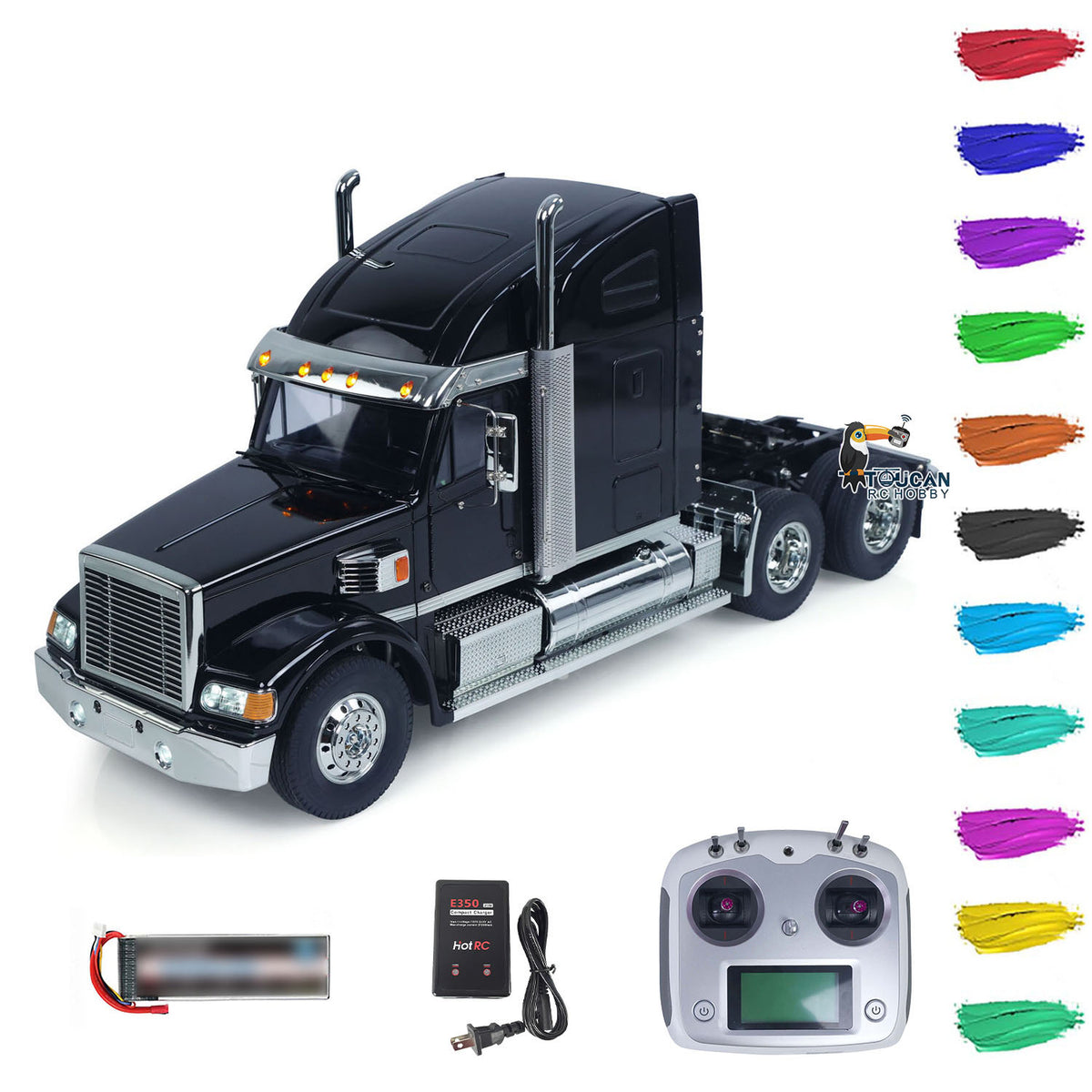 TOUCAN RC HOBBY Customized DIY Knight Hauler 56314 6*4 1/14 RC Tractor Truck Remote Control Lorry Car Model Light Sound I6S Radio Battery
