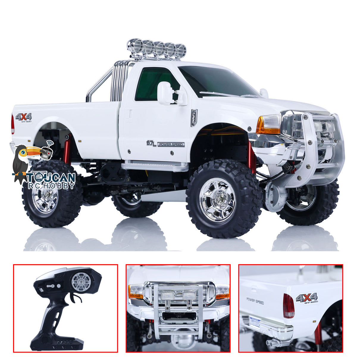 TOUCAN RC HOBBY US Stock Heng Guan 1/10 RC Pickup Truck Model P410 4*4 Rally Car Racing Crawler 2.4Ghz Bag Radio System for Adults Children