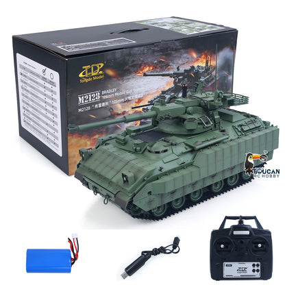 TOUCAN RC HOBBY Tongde 1/16 Remote Control Tank Model M2128 Bradley Infrared System 320 Degree Rotation Turret Light Sounds Battery Ready to Run