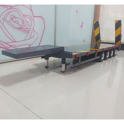 TOUCAN RC HOBBY Metal Semi-trailer 4-Axle Trailer for 1/14 RC Tractor Truck Remote Control Car Hobby Model DIY Accessory Assembled Painted