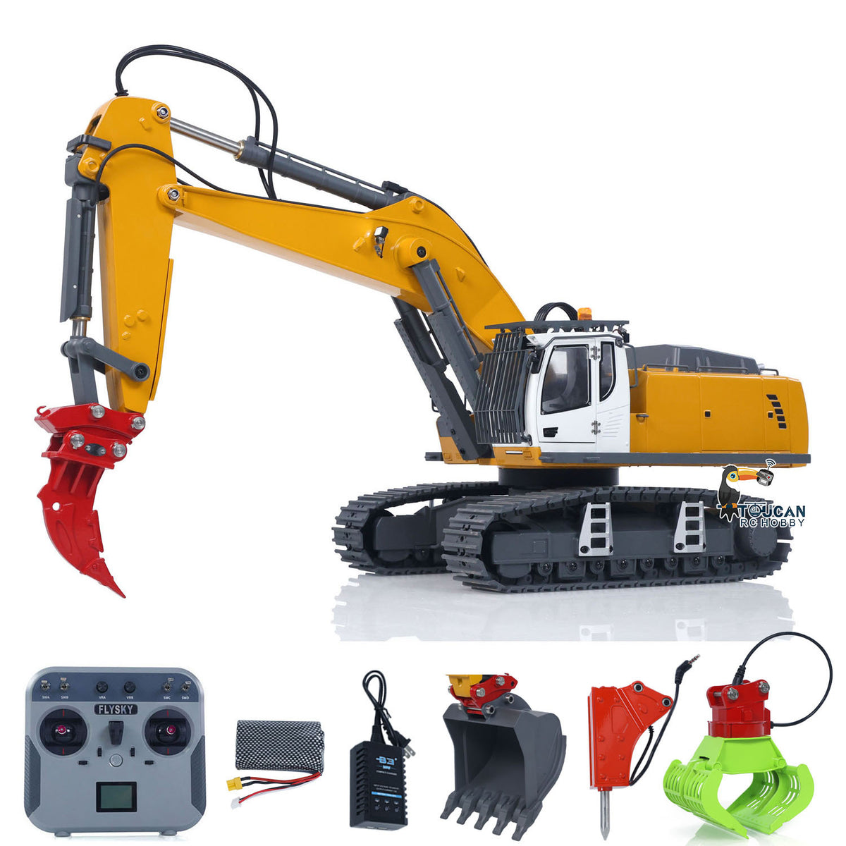 TOUCAN RC HOBBY US Stock 1/18 Kabolite 5901 100S Electric Lifting RC Excavator Flysky Remote Control Digger Engineering Vehicle Electric Ripper Hammer