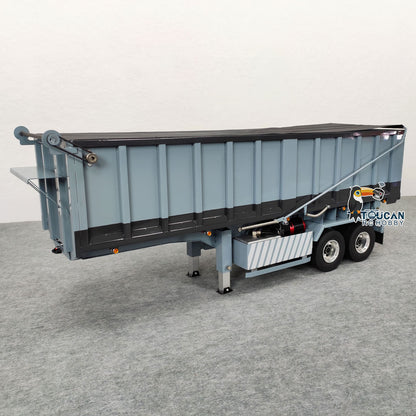 TOUCAN RC HOBBY HHG Model 1/14 Metal RC Hydraulic Dump Trailer 2-axle Electric Tarpaulin for Remote Control Tractor Truck DIY Car Model