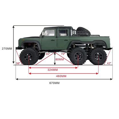 TOUCAN RC HOBBY Aoxing 1/10 Scale 6WD RC Pick-up Rock Crawler Off-Road Truck Lights Sounds 2 Speeds PNP Version Painted Assembled Hobby Model