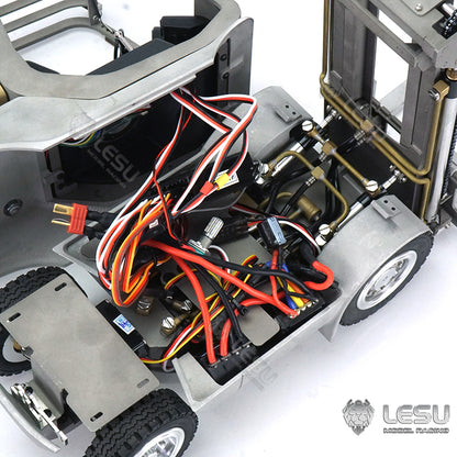In Stock TOUCAN RC HOBBY LESU RC 1/14 Hydraulic forklift Transfer Car Truck Model ESC Motor Light Sound System Metal Front Rear Wheel Hub Toolbox