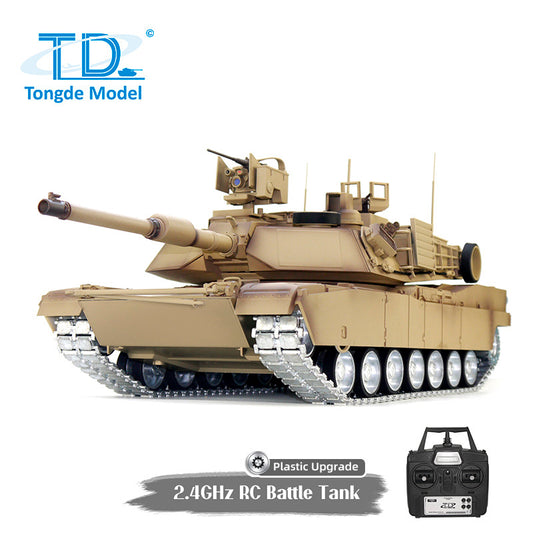 TOUCAN RC HOBBY 1/16 Tongde RC Infrared Battle Tank Radio Control Panzer M1A2 SEP V2 Abrams Electric Military Tanks 320 Rotation Simulation Model Barrel Recoil BB Unit