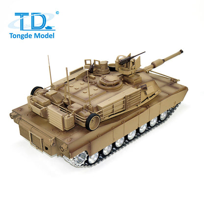 TOUCAN RC HOBBY 1/16 Tongde RC Infrared Battle Tank Radio Control Panzer M1A2 SEP V2 Abrams Electric Military Tanks 320 Rotation Simulation Model Barrel Recoil BB Unit