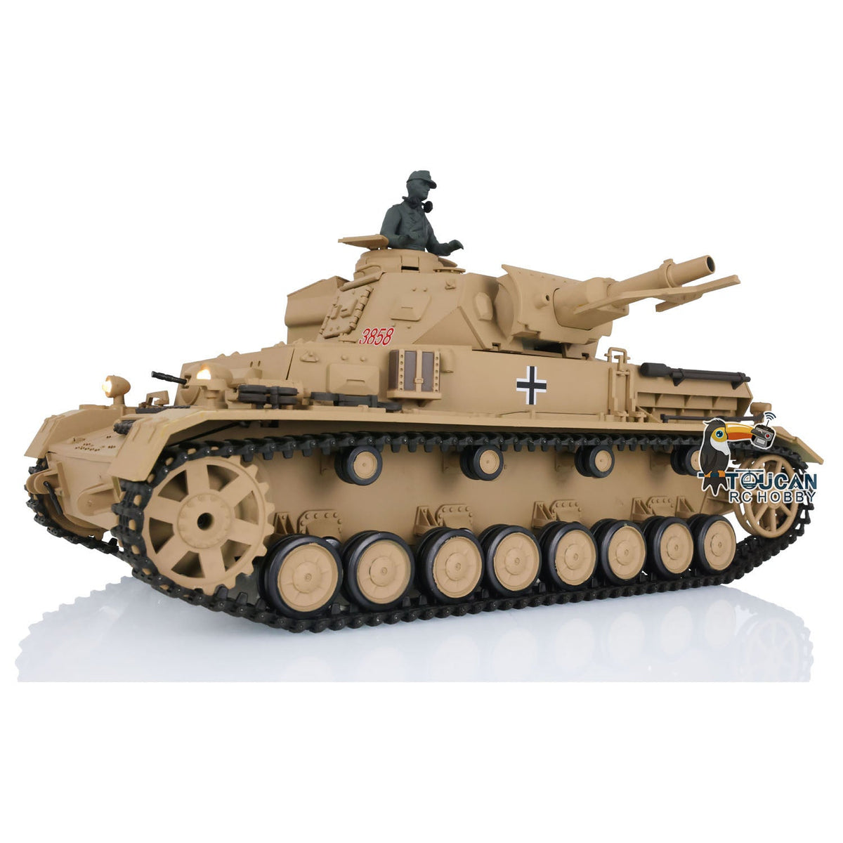 TOUCAN RC HOBBY Heng Long 1/16 Plastic TK7.0 3858/3859 German Panzer IV F2 F RTR RC Tank FPV Infrared Comkbat 360 Degrees Turret Smoke BB Steel Driving Gearbox Metal Barrel
