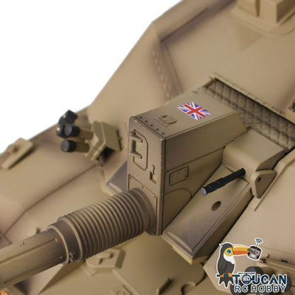 TOUCAN RC HOBBY Heng Long 1/16 TK7.0 Promotin British Challenger II 3908 RTR RC Tank 360 Degrees Turret Infrared Combat BB Smoke Metal Sprockets Idlers Wheels Gearbox Tracks