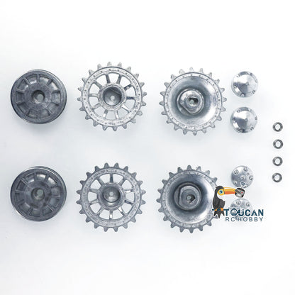 TOUCAN RC HOBBY Metal Sprockets Idler 2Rims Road Wheels for 1/16 Heng Long RC Tank Model German Tiger I 3818 Panther 3819 Accessory