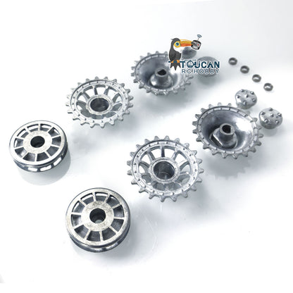 TOUCAN RC HOBBY Metal Sprockets Idler 2Rims Road Wheels for 1/16 Heng Long RC Tank Model German Tiger I 3818 Panther 3819 Accessory