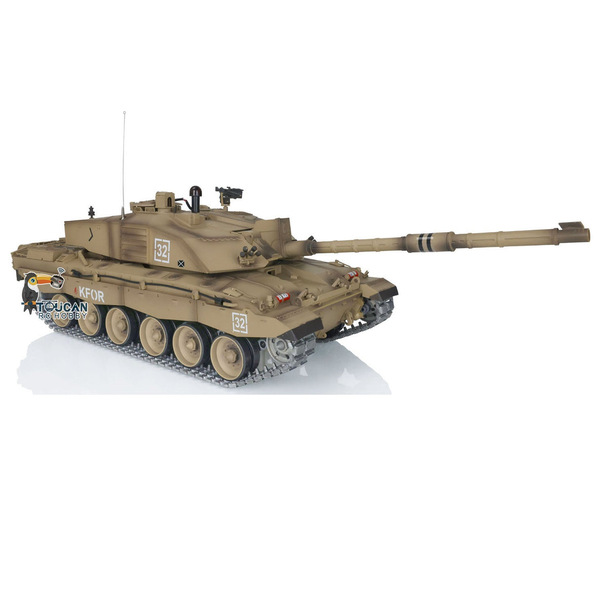 TOUCAN RC HOBBY Heng Long 1/16 TK7.0 Promotin British Challenger II 3908 RTR RC Tank 360 Degrees Turret Infrared Combat BB Smoke Metal Sprockets Idlers Wheels Gearbox Tracks