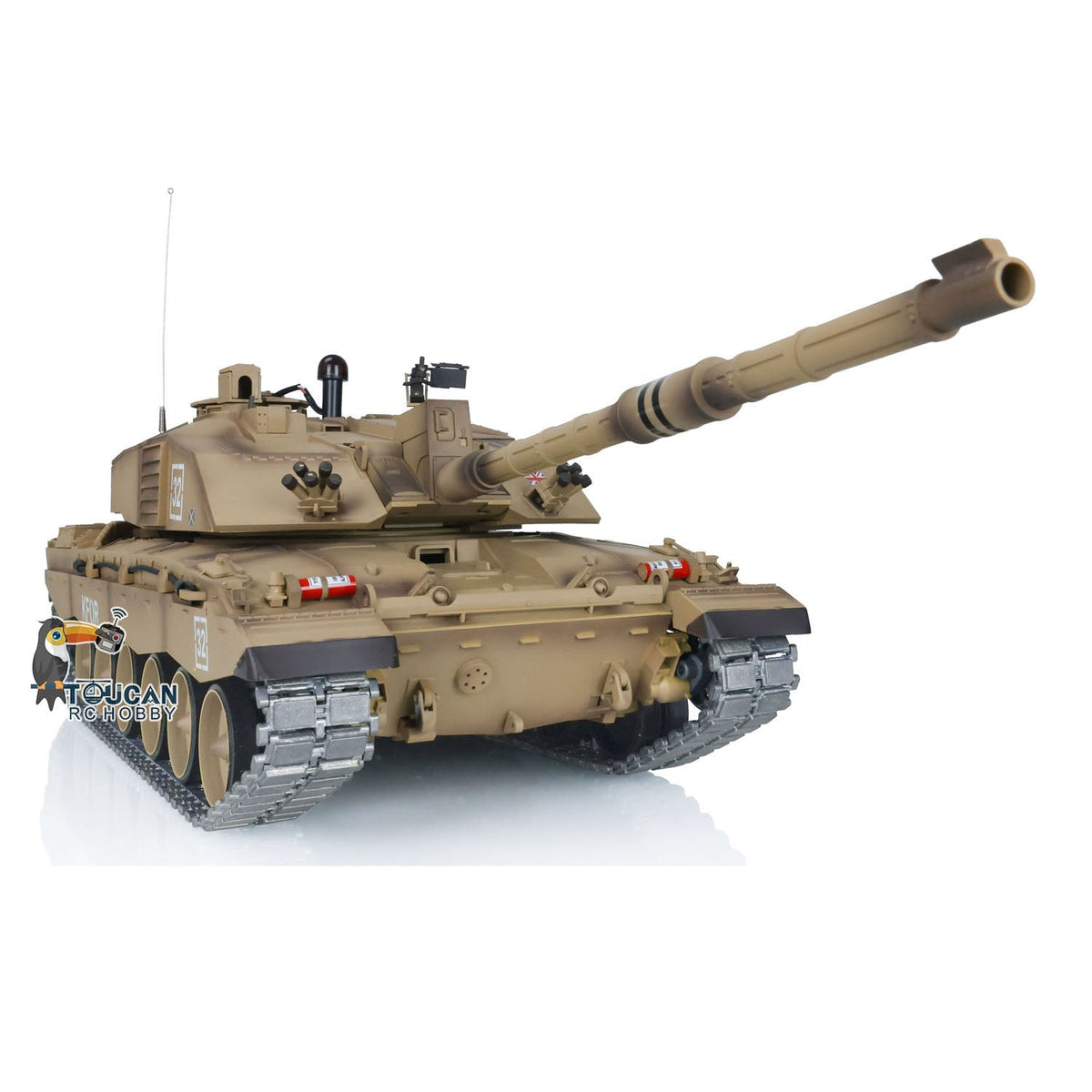 TOUCAN RC HOBBY Heng Long 1/16 TK7.0 Promotin British Challenger II 3908 RTR RC Tank 360 Degrees Turret Infrared Combat BB Smoke Metal Sprockets Idlers Wheels Gearbox Tracks