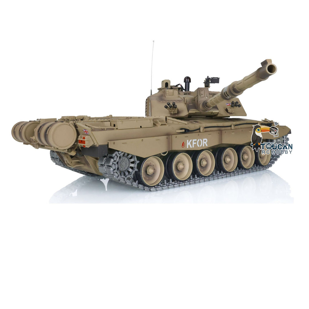 TOUCAN RC HOBBY Heng Long 1/16 TK7.0 Promotin British Challenger II 3908 RTR RC Tank 360 Degrees Turret Infrared Combat BB Smoke Metal Sprockets Idlers Wheels Gearbox Tracks