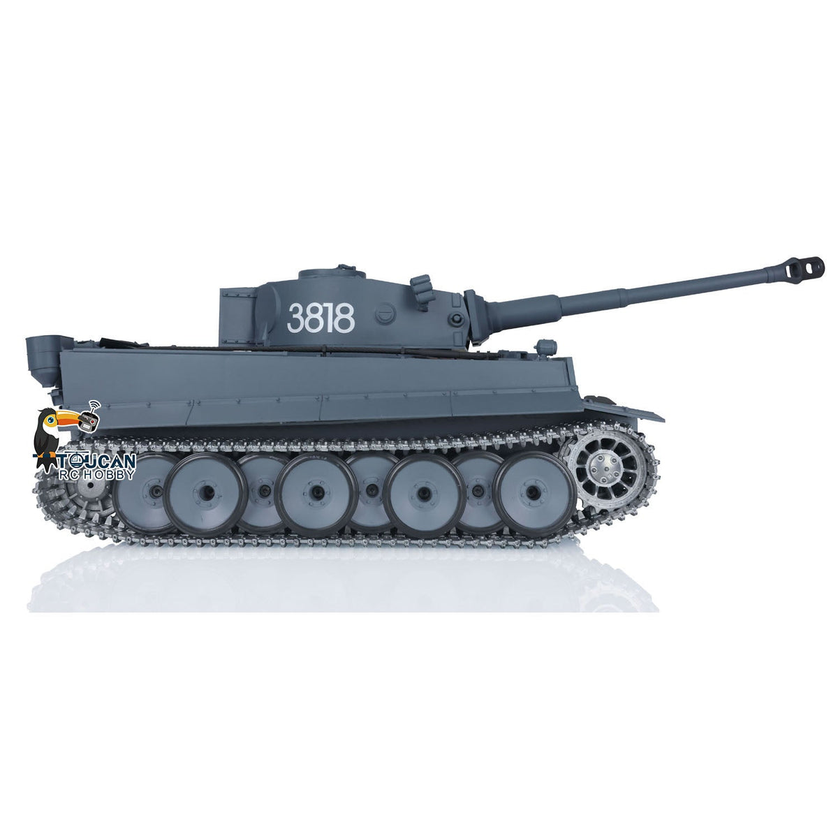 TOUCAN RC HOBBY Heng Long 1/16 TK7.0 Promotion Tiger I RC Tank 3818 with Barrel Recoil 360 Degrees Turret IR Smoke Metal Tracks Sprockets Idlers Wheels