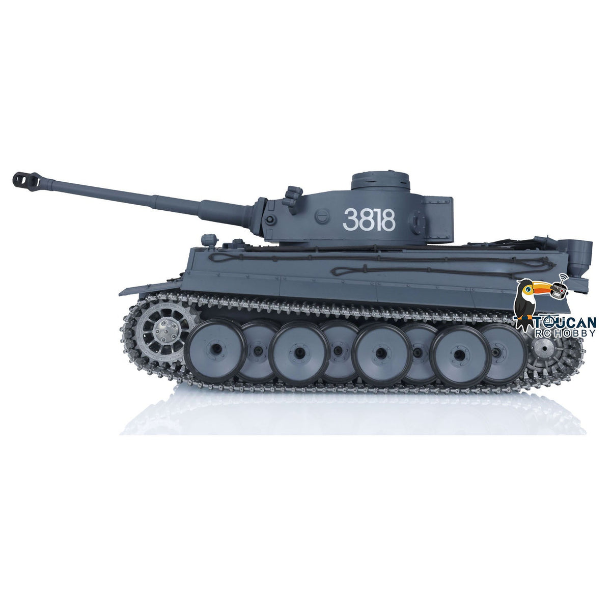 TOUCAN RC HOBBY Heng Long 1/16 TK7.0 Promotion 3818 Tiger I RTR RC Tank FPV 360 Degrees Turret Barrel Recoil Smoke BB IR Metal Tracks Sprockets Idlers Wheels