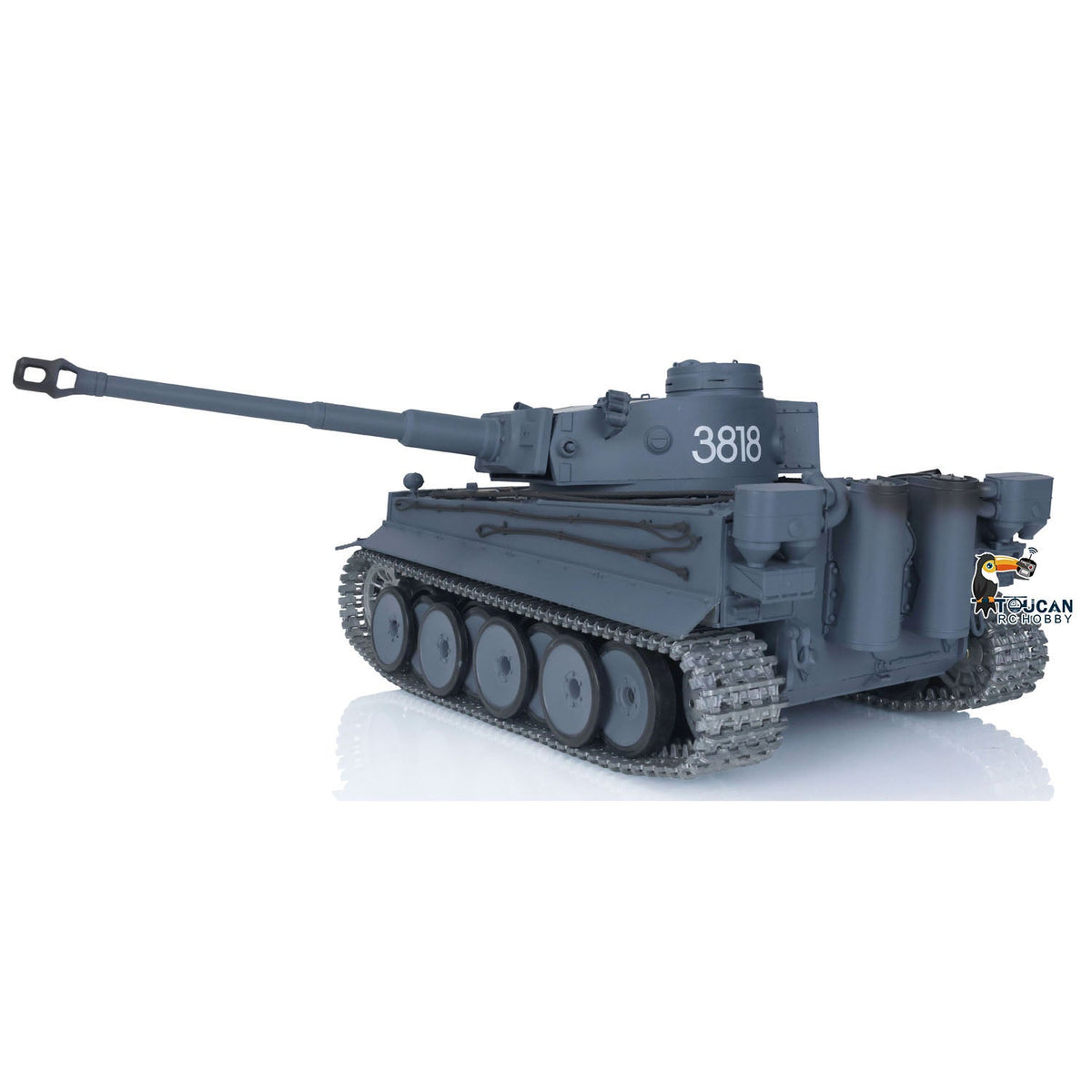 TOUCAN RC HOBBY Heng Long 1/16 TK7.0 German Tiger I RTR RC Tank 3818 with 360 Degrees Turret Infrared Combat Smoke BB Unit Metal Tracks Sprockets