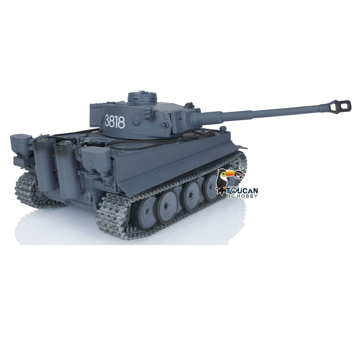 TOUCAN RC HOBBY Heng Long 1/16 TK7.0 Promotion 3818 Tiger I RTR RC Tank FPV 360 Degrees Turret Barrel Recoil Smoke BB IR Metal Tracks Sprockets Idlers Wheels