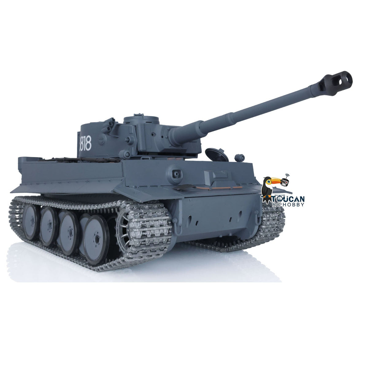 TOUCAN RC HOBBY Heng Long 1/16 TK7.0 German Tiger I RTR RC Tank 3818 with 360 Degrees Turret Infrared Combat Smoke BB Unit Metal Tracks Sprockets