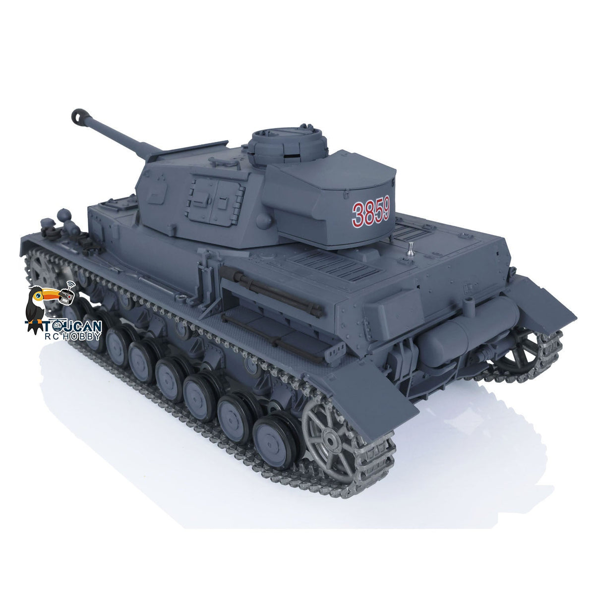 TOUCAN RC HOBBY Heng Long 1/16 TK7.0 Promotion German Panzer IV F2 3859 RTR RC Tank 360 Degrees Turret Smoke Infrared Combat BB Metal Barrel Tracks Sprockets Idlers Wheels