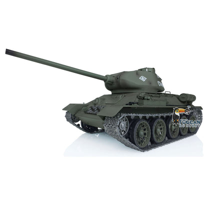 TOUCAN RC HOBBY Heng Long 1/16 TK7.0 Promotion Soviet T34-85 RTR RC Tank 3909 with 360 Degrees Turret BB Infrared Combat Smoke Metal Sprockets Idlers Wheels