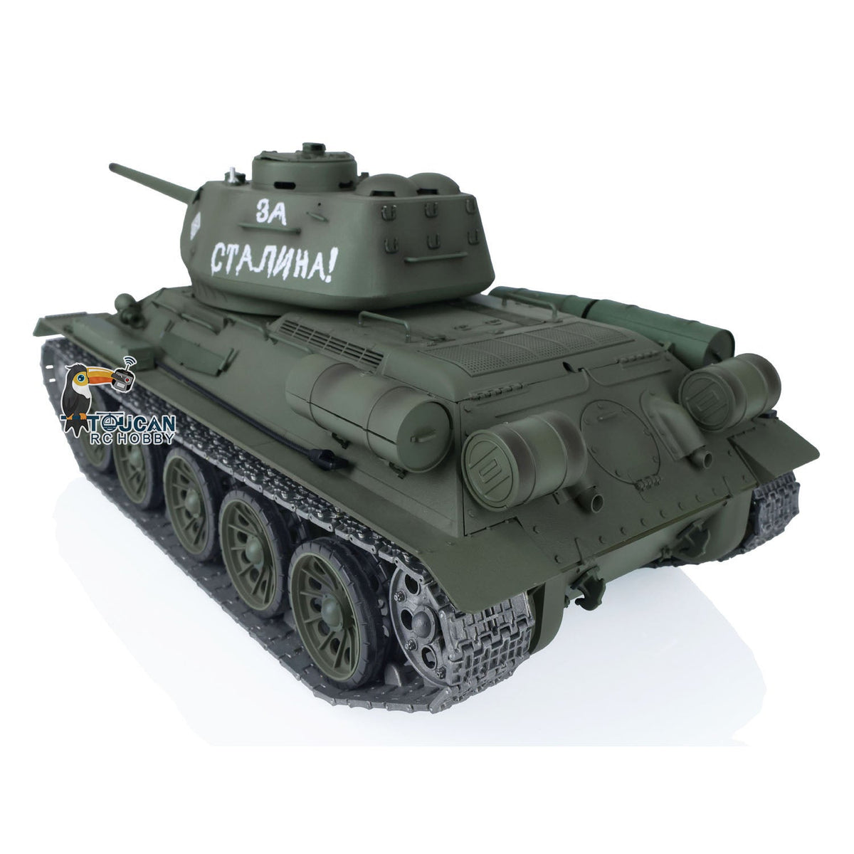 TOUCAN RC HOBBY Heng Long 1/16 TK7.0 Promotion Soviet T34-85 RTR RC Tank 3909 with 360 Degrees Turret BB Infrared Combat Smoke Metal Sprockets Idlers Wheels