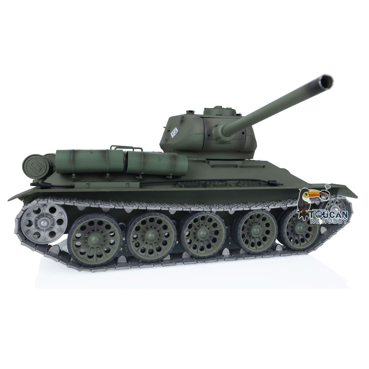 TOUCAN RC HOBBY Heng Long 1/16 TK7.0 Promotion Soviet T34-85 RTR RC Tank 3909 with 360 Degrees Turret BB Infrared Combat Smoke Metal Sprockets Idlers Wheels