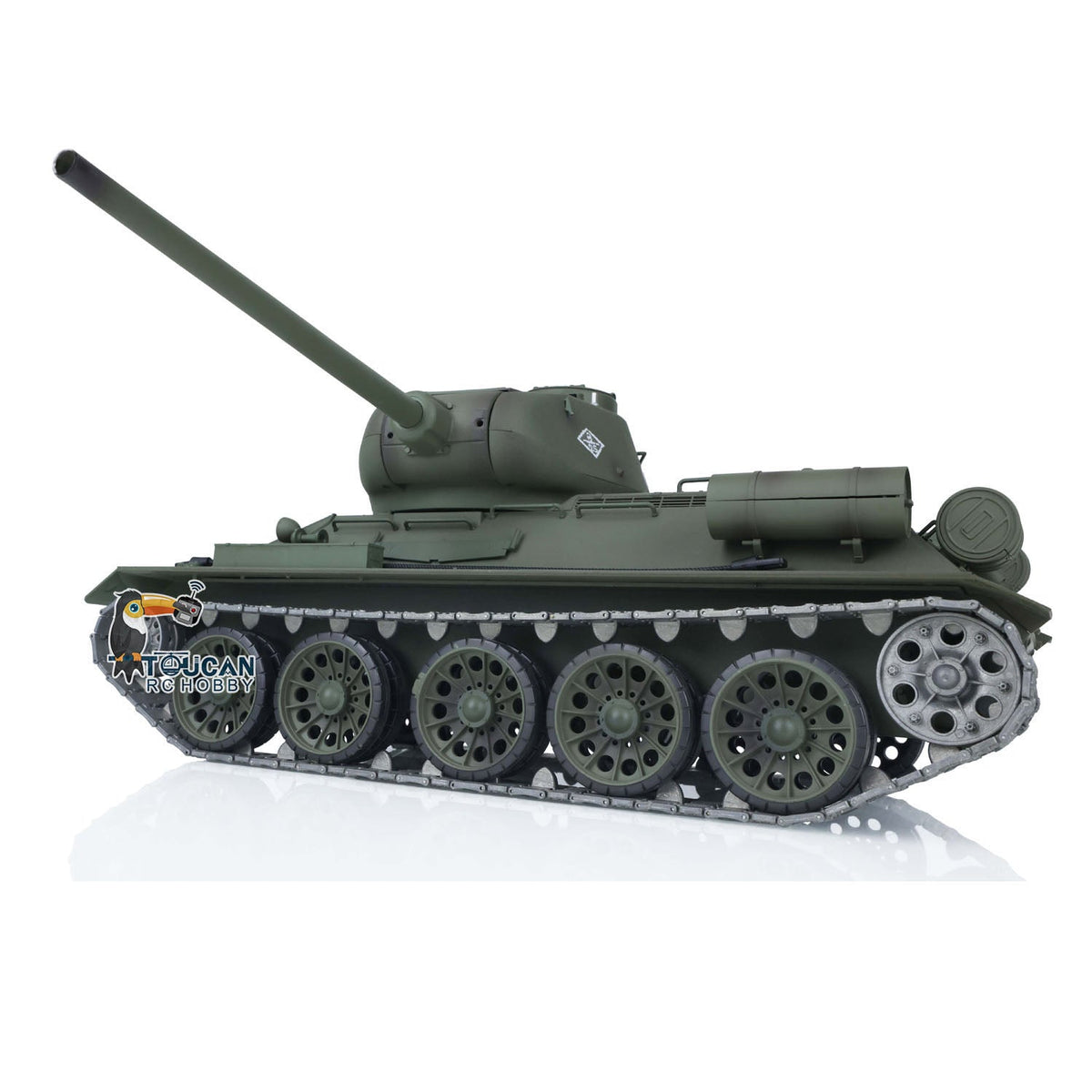 TOUCAN RC HOBBY Heng Long 1/16 TK7.0 Promotion Soviet T34-85 RTR RC Tank 3909 with 360 Degrees Turret BB Infrared Combat Smoke Metal Sprockets Idlers Wheels
