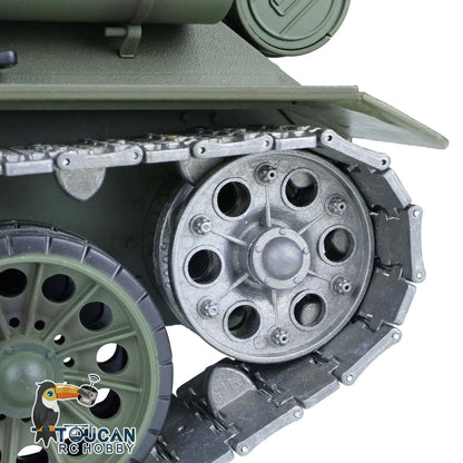 TOUCAN RC HOBBY Heng Long 1/16 TK7.0 Promotion Soviet T34-85 RTR RC Tank 3909 with 360 Degrees Turret BB Infrared Combat Smoke Metal Sprockets Idlers Wheels