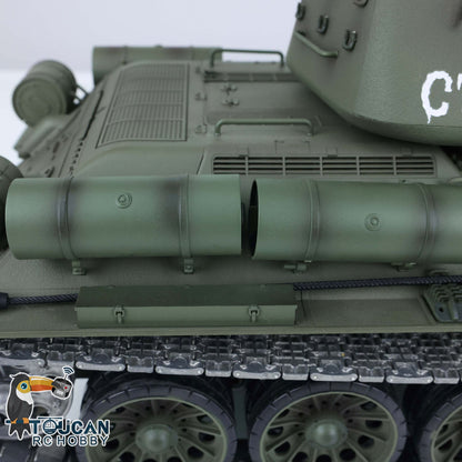 TOUCAN RC HOBBY Heng Long 1/16 TK7.0 Promotion Soviet T34-85 RTR RC Tank 3909 with 360 Degrees Turret BB Infrared Combat Smoke Metal Sprockets Idlers Wheels