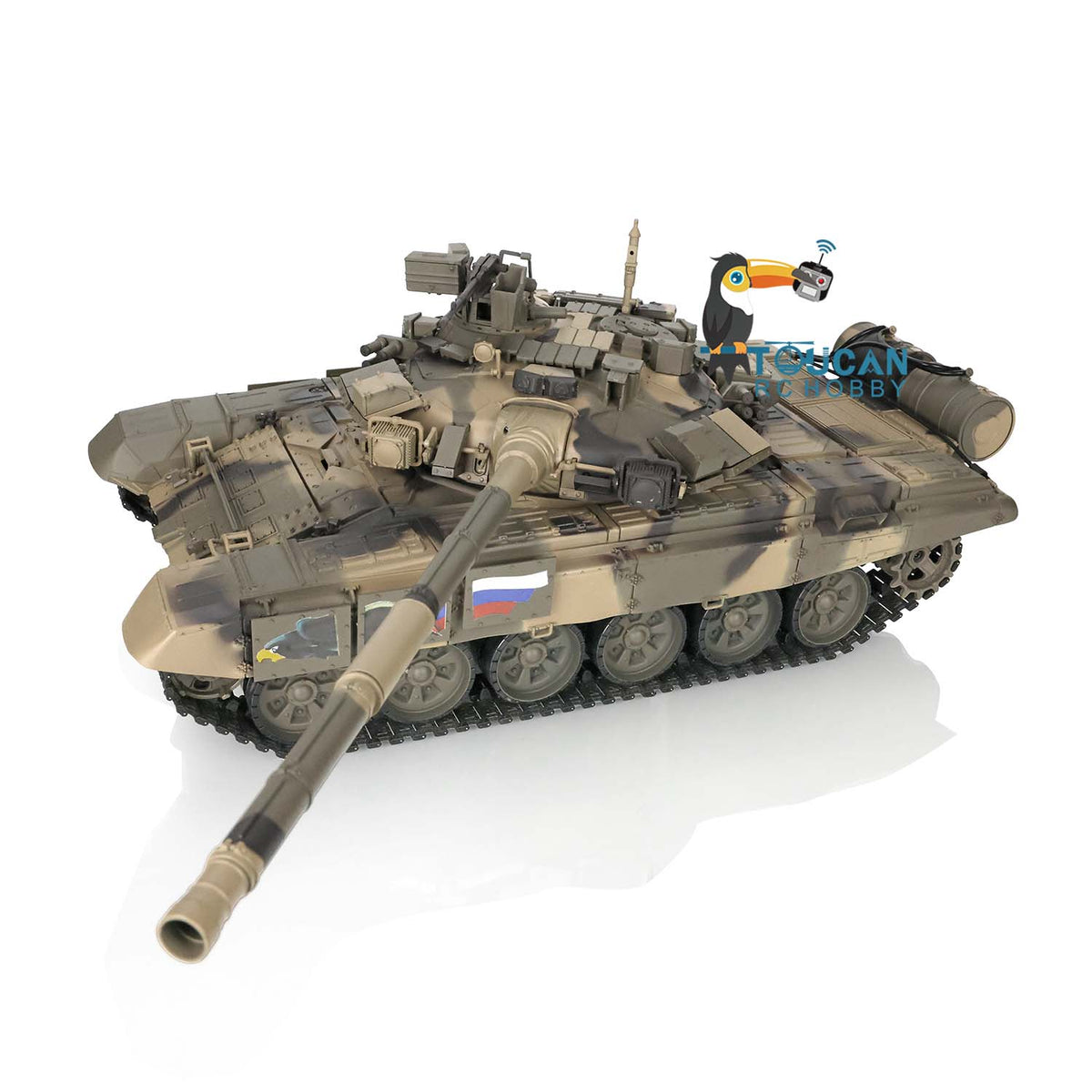 TOUCAN RC HOBBY Heng Long TK7.0 1/16 Plastic Russion T90 RTR RC Tank 3938 FPV 360 Degrees Turret BB IR Smoke Sounds Lights Metal Steel Driving Gearbox