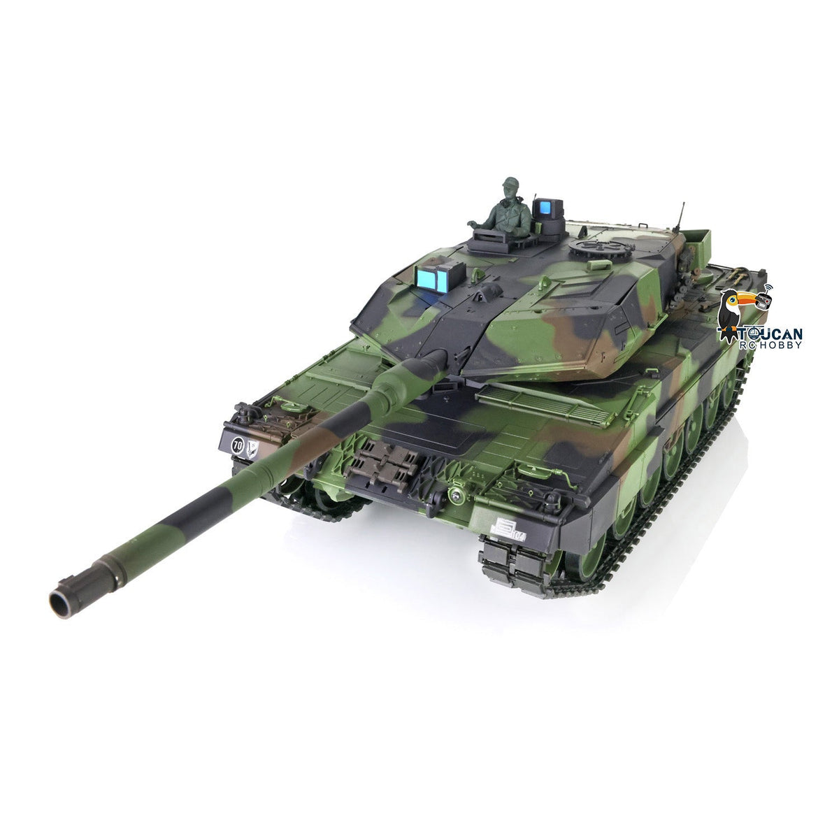 TOUCAN RC HOBBY Heng Long 1/16 TK7.0 Plastic German Leopard2A6 RTR RC Tank 3889 with 360 Degrees Turret Barrel Recoil BB Infrared Combat Smoke