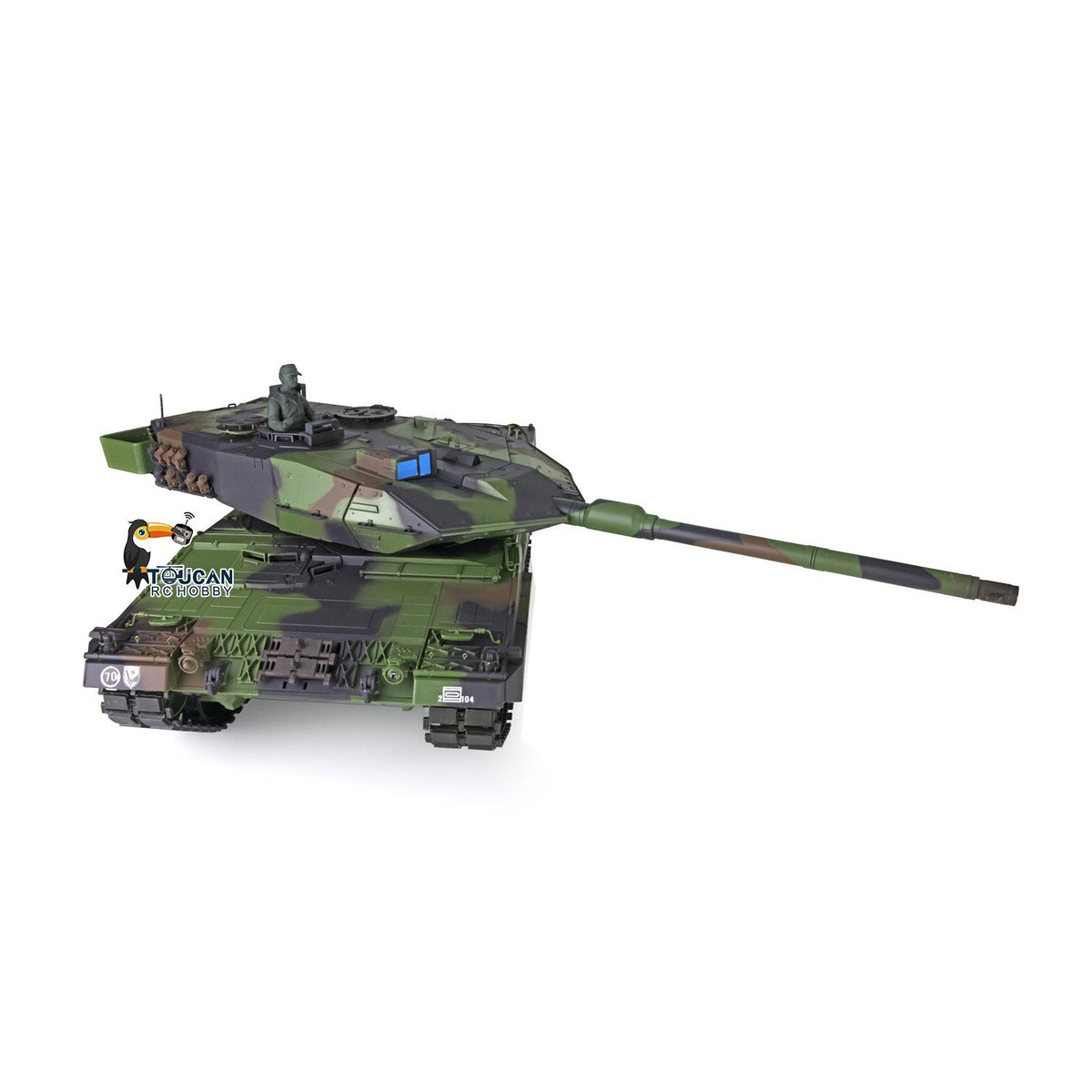 TOUCAN RC HOBBY Heng Long 1/16 TK7.0 Plastic German Leopard2A6 RTR RC Tank 3889 with 360 Degrees Turret Barrel Recoil BB Infrared Combat Smoke
