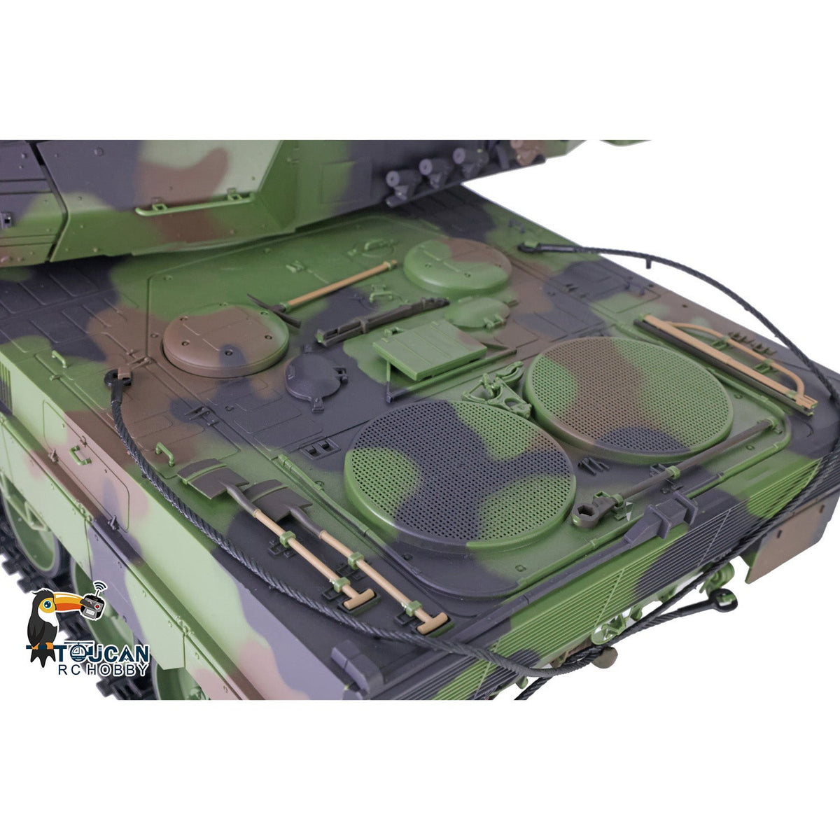 TOUCAN RC HOBBY Heng Long 1/16 TK7.0 Plastic German Leopard2A6 RTR RC Tank 3889 with 360 Degrees Turret Barrel Recoil BB Infrared Combat Smoke