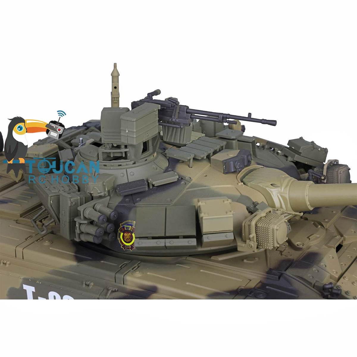 TOUCAN RC HOBBY Heng Long 1/16 TK7.0 Plastic Russian T90 RTR RC Tank 3938 with Steel Gearbox Metal Barrel Recoil 360 Degrees Turret BB Unit Infrared Combat