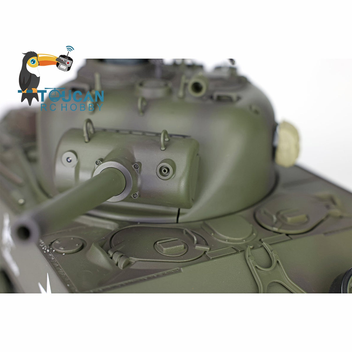 TOUCAN RC HOBBY Heng Long 1/16 2.4G TK7.0 Plastic USA M4A3 Sherman 3898 RTR RC Tank 360 Degrees Turret Infrared Combat BB Smoke Metal Barrel