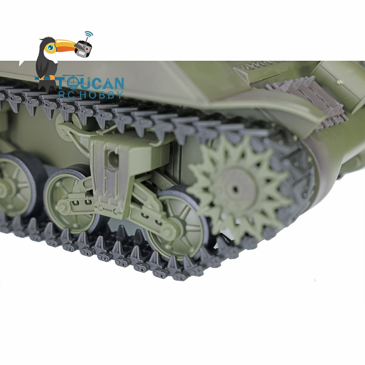 TOUCAN RC HOBBY Heng Long 1/16 2.4G TK7.0 Plastic USA M4A3 Sherman 3898 RTR RC Tank 360 Degrees Turret Infrared Combat BB Smoke Metal Barrel