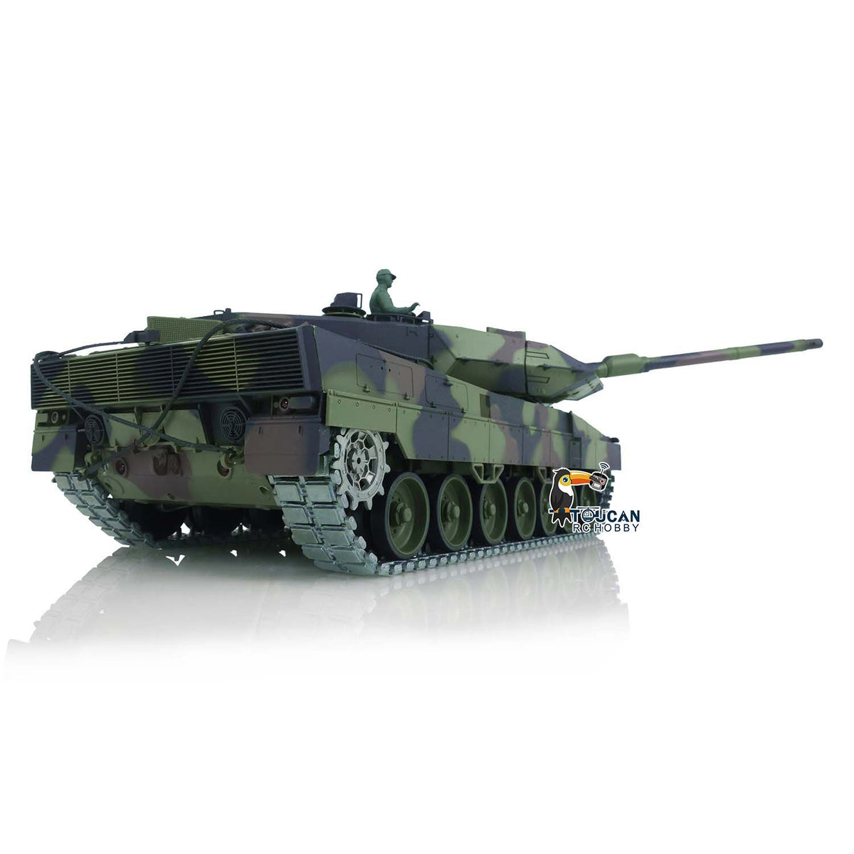 TOUCAN RC HOBBY Heng Long 1/16 TK7.0 Promotion German Leopard2A6 RTR RC Tank 3889 with 360 Degrees Turret Barrel Recoil Smoke BB IR Metal Tracks Sprockets Idlers Wheels Gearbox