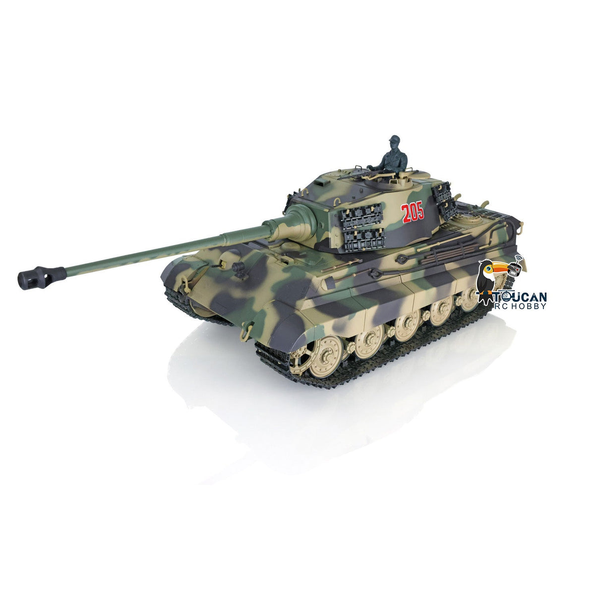 TOUCAN RC HOBBY Heng Long 1/16 TK7.0 Plastic German King Tiger Henschel 3888A RTR RC Tank with Barrel Recoil Infrared Combat BB Smoke Unit Sound Light