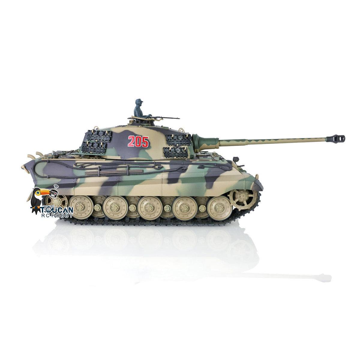 TOUCAN RC HOBBY Heng Long 1/16 TK7.0 Plastic German King Tiger Henschel 3888A RTR RC Tank with Barrel Recoil Infrared Combat BB Smoke Unit Sound Light