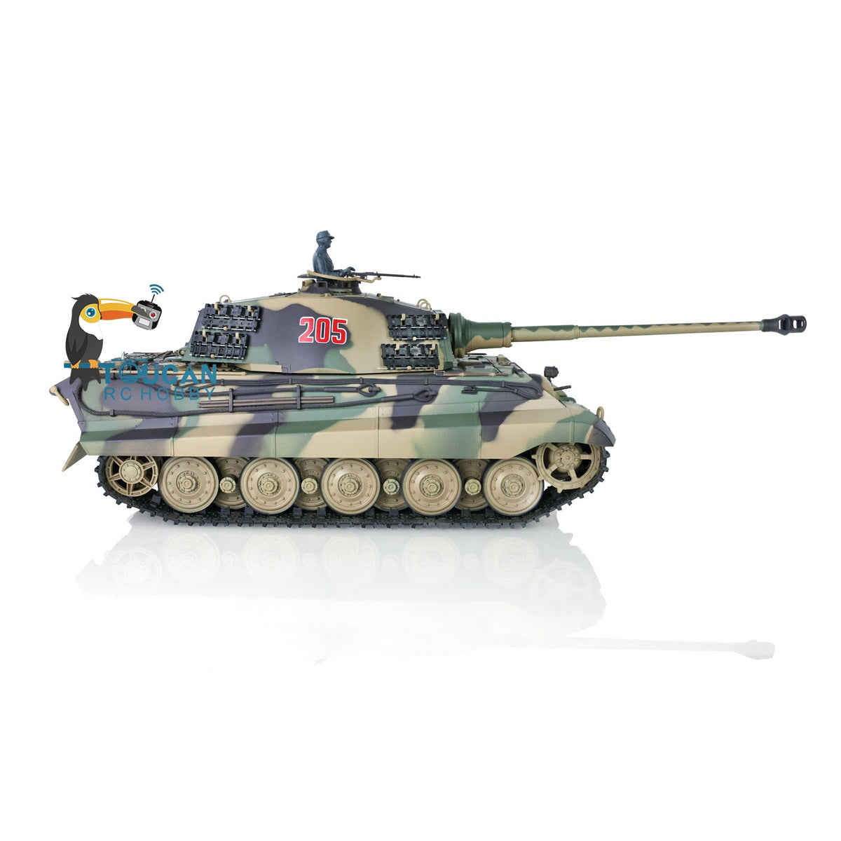 TOUCAN RC HOBBY Heng Long 1/16 TK7.0 Plastic German King Tiger RTR RC Tank Model 3888A Sound Light Smoke BB Infrared Combat Metal Barrel